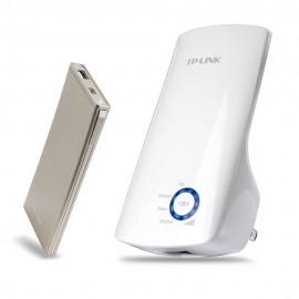 TP-Link - Expansor de rango Wi-Fi N300 con puerto Ethernet + Batería 3,000 mAh - Blanco TL-WA850RE+TL-PBB3000-TecnologiadelHogar