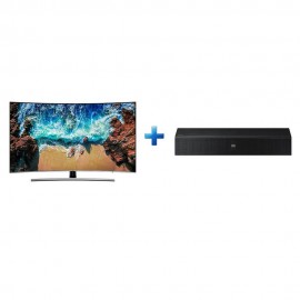 Samsung - Pantalla de 55" - Curva - Ultra HD 4K - HDR - Smart TV - Negro + Sound Bar HW-N400/ZX UN55NU8500FXZX-TecnologiadelHoga