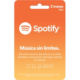 Tarjeta Spotify de 300 - Música - MXN SPOTIFY 300-TecnologiadelHogar-