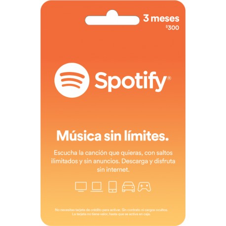 Tarjeta Spotify de 300 - Música - MXN SPOTIFY 300-TecnologiadelHogar-