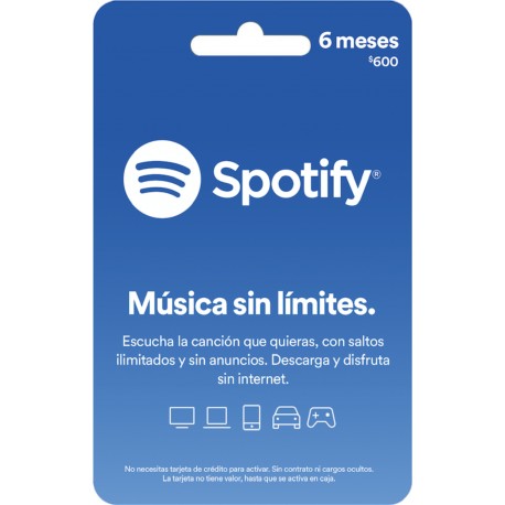 Tarjeta Spotify de 600 - Música - MXN SPOTIFY 600-TecnologiadelHogar-