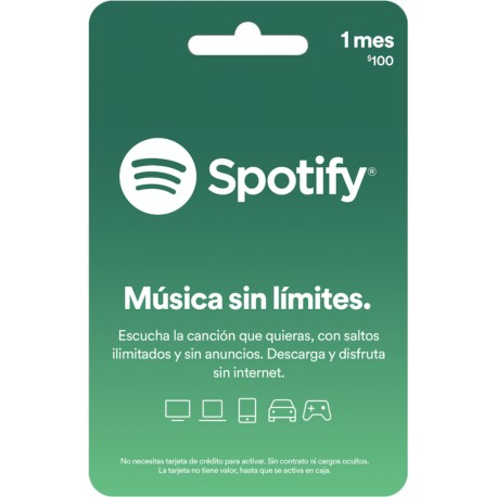 Tarjeta Spotify de 100 - Música - MXN SPOTIFY 100-TecnologiadelHogar-