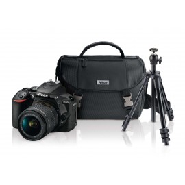 Nikon – Kit Cámara DSLR 5600 + Tripie + Case  + SD 16GB – Negro 19090-TecnologiadelHogar-Básicas - Cámaras Profesionales