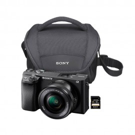 Sony – Cámara Mirrorless Alpha a6400 con Lente 16-50mm – Estuche - SD 32GB - Negro ILCE-6400L + LCS-U11 + SF-32UY3-Tecnologiadel