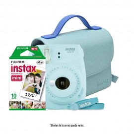 Fujifilm – Paquete Cámara instantánea Instax Mini 9 + Estuche + Correa + Papel – Hielo/Azul 309930715-TecnologiadelHogar-Cámaras