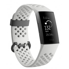 Fitbit – Charge 3 Reloj deportivo / Monitor de ritmo cardiaco - NFC – Blanco/ Aluminio grafito FB410GMWT-CALA-TecnologiadelHogar
