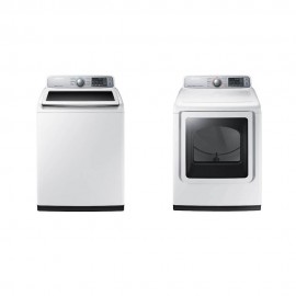 Samsung - Paquete Lavadora Carga Superior y Secadora Carga Frontal 24 Kg - Blanca DVG24R7450W/AX/WA24R7450AW/AX-TecnologiadelHog