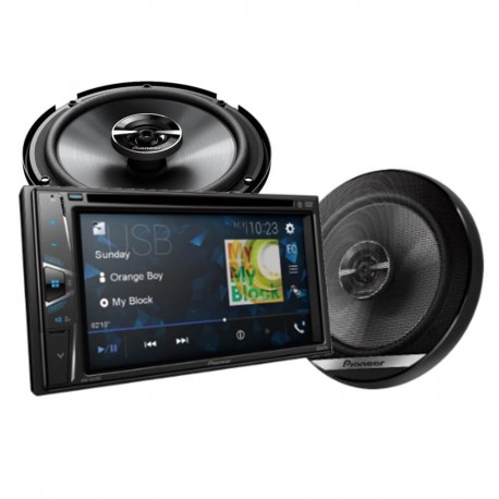 Pioneer - Paquete Autoestereo 2-Din + Bocinas 6.5" AXT-G2252BT AXT-G2252BT-TecnologiadelHogar-Autoestéreos