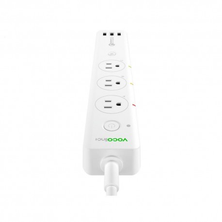 VOCOlinc - Smart Wifi Protector Sobretensiones De 3 Salidas y Puerto Usb -  Blanco PM2-TecnologiadelHogar-