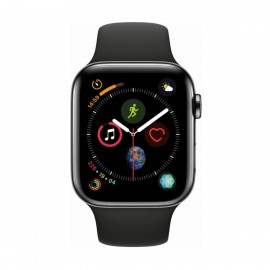 Ecom Apple Watch Series 4 LTE de 44 mm cuerpo de acero inoxidable en color negro con banda deportiva negra - Negro Apple Watch -