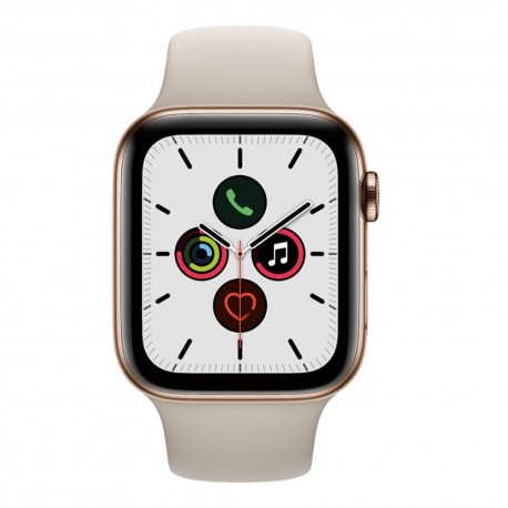 Apple - Apple Watch (último modelo) Serie 5 GPS LTE de 44 mm acero inoxidable Oro con correa piedra MWW52LZ/A-TecnologiadelHogar