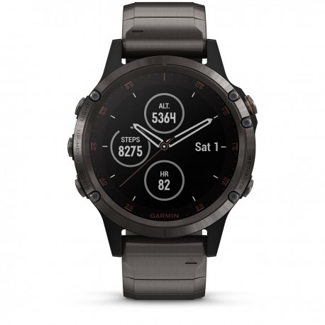 Garmin – Smartwatch Fénix 5 Plus – Titanio con DLC -Gris 010-01988-02-TecnologiadelHogar-Smartwatches Deportivos