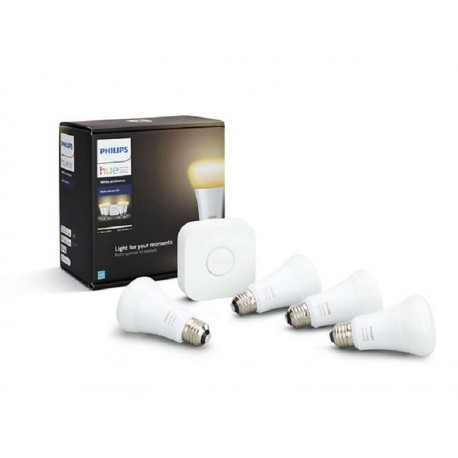 Philips - Kit Foco Hue White Ambiance 10W 4F E26 - Blanco 929000000000-TecnologiadelHogar-