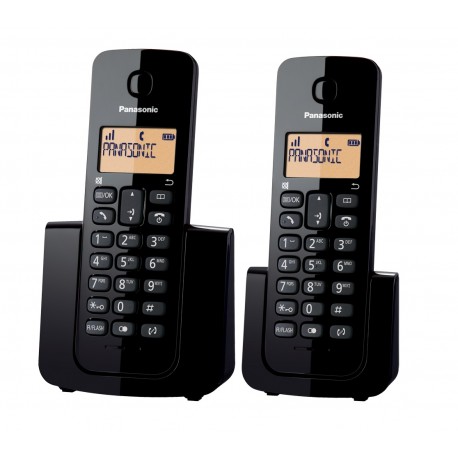 Panasonic - Teléfono Inalámbrico Duo TGB112 - Negro KX-TGB112MEB-TecnologiadelHogar-