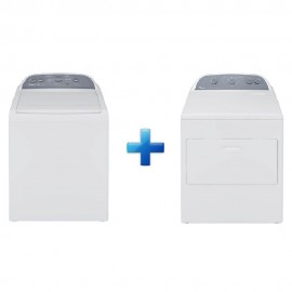 Whirlpool - Paquete de Lavadora Carga Superior 19 Kg y Secadora 19 Kg - Blanco 8MWTW1999EI / 7MWGD1950EI-TecnologiadelHogar-Paqu