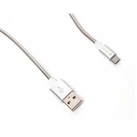 Sync Ray -  Cable Micro a USB Metálico - SR-MMC37 - Plata SR-MMC37-TecnologiadelHogar-