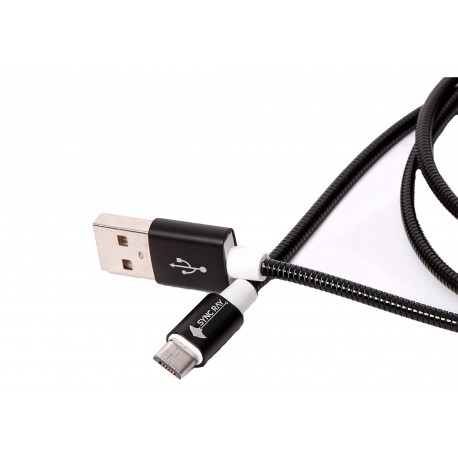 Sync Ray -  Cable Micro a USB Metálico - SR-MMC37 - Negro SR-MMC37-TecnologiadelHogar-