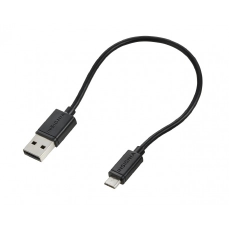 Insignia – Cable de carga Sync Micro USB 15cm - Negro NS-MCDT06-TecnologiadelHogar-Cargadores