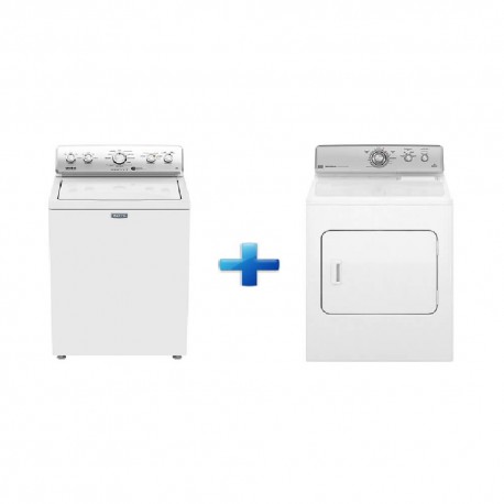 Maytag - Paquete Lavadora HE Carga Superior 20 Kg y Secadora 19 Kg - Blanco 7MMVWC416FWA / 7MMGDC300DW-TecnologiadelHogar-Paquet