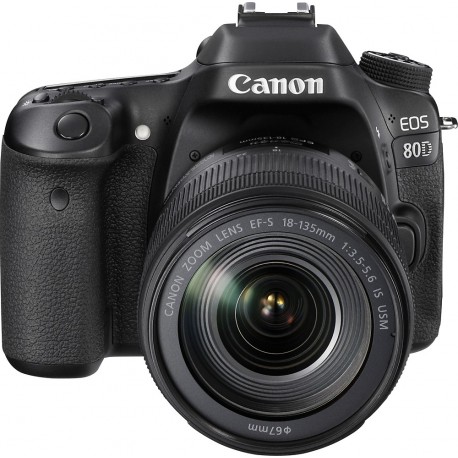 Canon - Cámara DSLR EOS 80D EF 18-135mm - Negro 1263C006AA-TecnologiadelHogar-Intermedias - Cámaras Profesion