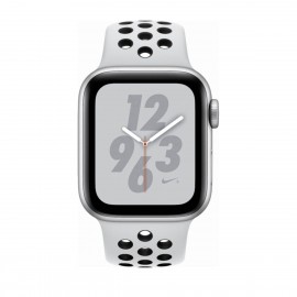 Apple Watch Nike+ Series 4 de 40 mm cuerpo de aluminio en color plata con banda deportiva negra y blanca oro - Plata MU6H2LZ/A-T