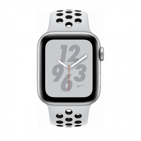 Apple Watch Nike+ Series 4 de 40 mm cuerpo de aluminio en color plata con banda deportiva negra y blanca oro - Plata MU6H2LZ/A-T