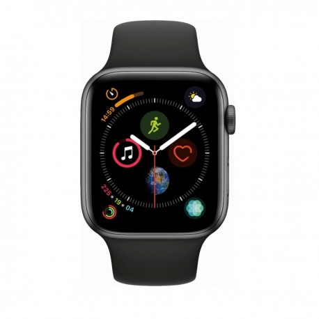 Apple Watch Series 4 de 44 mm cuerpo de aluminio en color gris espacial con banda deportiva negra - Gris Espacial MU6D2LZ/A-Tecn