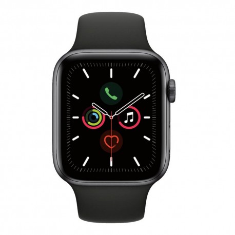 Apple - Apple Watch (último modelo) Serie 5 GPS 44 mm cuerpo aluminio color gris espacial / banda deportiva - Gris Es MWVF2LZ/A-