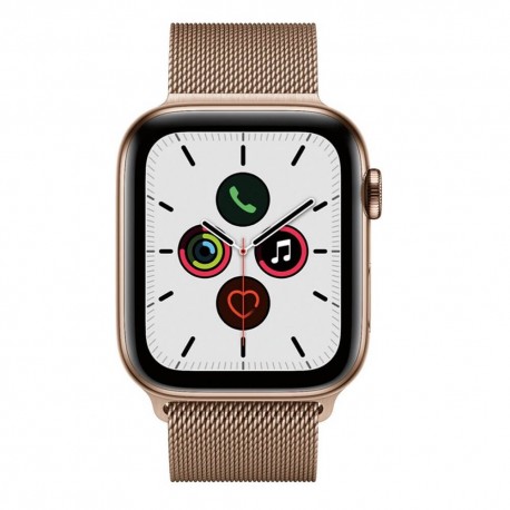 Apple - Apple Watch (último modelo) Serie 5 GPS LTE de 44 mm acero inoxidable con correa dorado - Dorado MWW62LZ/A-Tecnologiadel