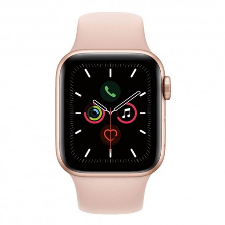 Apple - Apple Watch (último modelo) Serie 5 GPS LTE de 40 mm cuerpo aluminio dorado / banda deportiva rosa - Dorado MWWP2LZ/A-Te