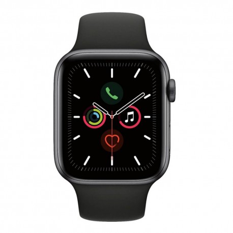 Apple - Apple Watch (último modelo) Serie 5 GPS LTE de 44 mm cuerpo aluminio en color gris / banda deportiva - Gris Es MWW12LZ/-