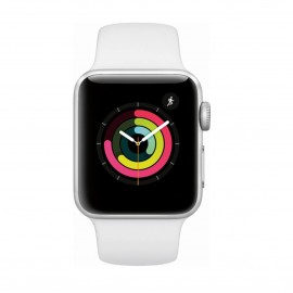 Apple Watch Series 3 de 38 mm con Cuerpo Aluminio en color Plata con banda deportiva blanca - Plata MTEY2CL/A-TecnologiadelHogar