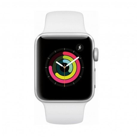 Apple Watch Series 3 de 38 mm con Cuerpo Aluminio en color Plata con banda deportiva blanca - Plata MTEY2CL/A-TecnologiadelHogar