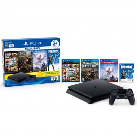 Sony - Consola PlayStation 4 de 1TB Mega Pack 6 - Negro Mega Pack 6-TecnologiadelHogar-