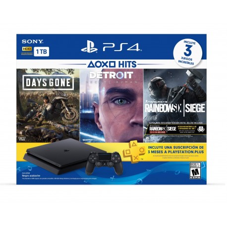 Sony - Consola PS4 de 1TB HITS BUNDLE 5 - Juegos incluidos - Negra Hits Bundle 5-TecnologiadelHogar-