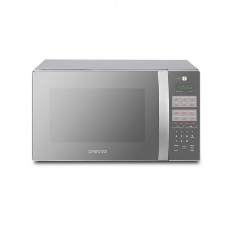 Daewoo - Horno de microondas de 1.1 pies cúbicos, acabado tipo espejo - Plata KOR-1N3HMM-TecnologiadelHogar-Hornos de Microondas