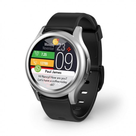 MyKronoz – Smartwatch ZeRound3 – Negro/Plata KRZEROUND3- SILVER/BK-TecnologiadelHogar-Smartwatches Casuales