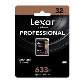 Lexar – Tarjeta SD Professional 633x – 32GB – Negro LSD32GCB1AP633-TecnologiadelHogar-Tarjetas de memoria