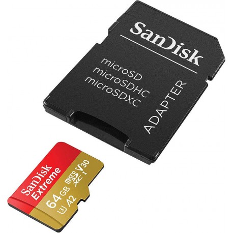 SanDisk - Tarjeta Extreme MSD A2 64GB - Roja SDSQXA2-064G-GN6MA-TecnologiadelHogar-Tarjetas de memoria