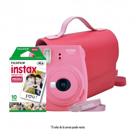 Fujifilm – Paquete Cámara instantánea Instax Mini 9 + Estuche + Correa + Papel – Flamingo/Rosa 309930712-TecnologiadelHogar-Cáma